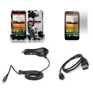 HTC EVO 4G LTE (Sprint) Premium Combo Pack   Black Wild Orchid Flower 
