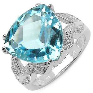  10.70 ct. t.w. Blue Topaz and White Topaz Ring in Sterling 