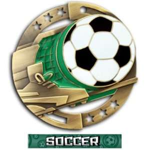  Hasty Awards Custom Soccer Color Medals M 545S GOLD MEDAL 