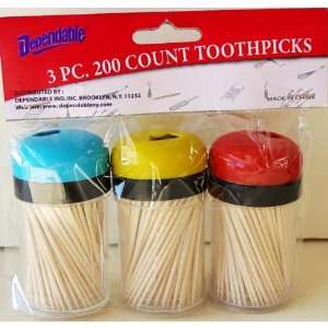  3 Pack Toothpicks with Dispensers Case Pack 48 Everything 
