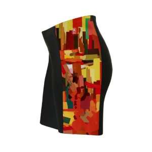  Orange Abstract Cycling Shorts for Youth Sports 