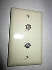 Dual Cable TV Wall Plate Coax Off White NOS