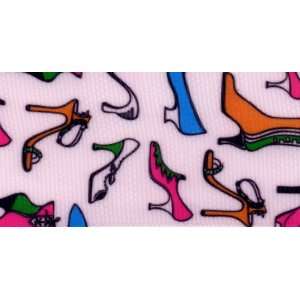   Stiletto Grosgrain Ribbon, Light Pink/Multi, 5 Yard Arts, Crafts