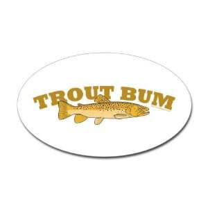  Trout Bum Sticker Oval Sports Oval Sticker by  