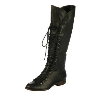   Madden Womens P Lorra Black Lace front Riding Boots  Overstock
