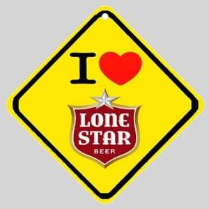  I Love LoneStar Beer Logo Car Window Sign: Everything Else