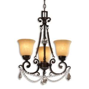 Uttermost 22.3 Inch Gianni 3 Lt Chandelier Oil Rubbed Espresso Finish 