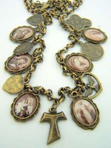 Franciscan Tau Cross Catholic Necklace Medal St. Saint Benedict 