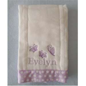  Personalized Burp Cloth   Butterflies Baby