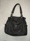 Makowsky Luxe GREY Leather Convertible Satchel Zipper Detail Handbag 