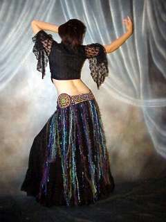 We3 Belly Dance Tribal Gypsy Peacock Cabochon Belt S 2xl  