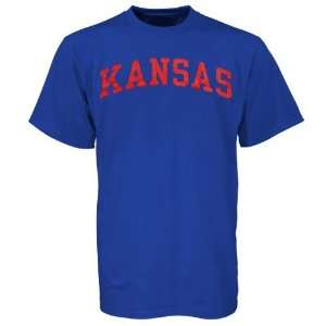    Kansas Jayhawks Royal Blue Vertical Arch T shirt