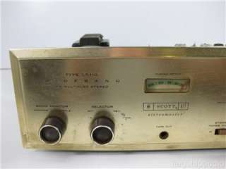   HH Scott Kit LT 110 Brass Faceplate Stereo FM Tube Tuner AS IS  