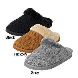 Brumby Womens Cable knit Sheepskin lined Slippers  Overstock
