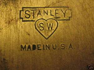 Stanley S.W. Heart Level No.3 Wood Level Brass Ends  