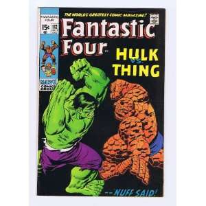 Fantastic Four #112 Incredible Hulk vs Thing 1971 Clean Interiors VG 