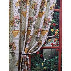Yellow Flower Pots 96 inch Curtains  