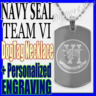 US NAVY Seal Team VI 6 Custom Dog tags Necklace Dogtags  