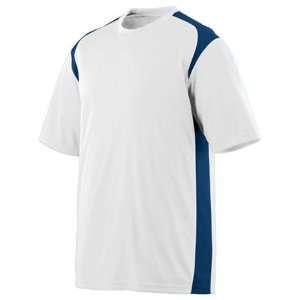   Wicking/Antimicrobial Gameday Custom Soccer Crew WHITE/ NAVY AS