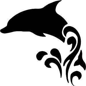Dolphin Decal 3.75x3.75 select color vinyl sticker  