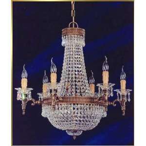 Small Crystal Chandelier, MU 2900, 18 lights, Antique Brass, 30 wide 