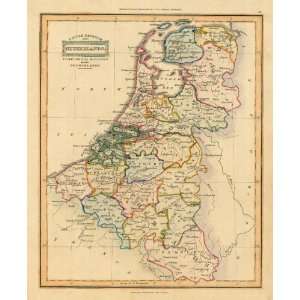  Ewing 1835 Antique Map of the Netherlands