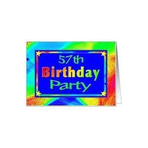    57th Birthday Party Invitations Bright Lights Card: Toys & Games