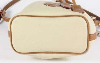   Classic Pebbled Ivory Tan Leather Drawstring Shoulder Bag Purse  