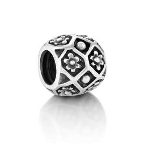  Chuvora Sterling Silver Filigree Double Row Flower Bead 