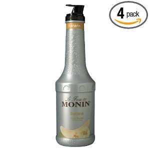 Monin Fruit Puree, Banana, 33.8 Ounce Bottles (Pack of 4)  