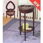 Coaster Cherry brown finish wood heart shaped jewelry table with felt 