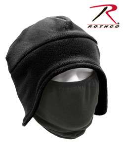 CONVERTIBLE FLEECE CAP AND POLYESTER FACE MASK MILITARY LOOK 8943 