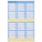   Erasable Wall Calendar, 24 Inch x 36 Inch, Blue/Yellow, 2011/2012