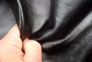 UPHOLSTERY LEATHER PIECE COWHIDE BLACK LT WT 1/2 SF  
