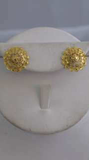 BOLLYWOOD INDIAN GOLD PLATED CZ TRENDY FASHION EARRING GP STUD  