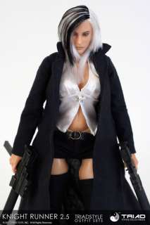 Triad Toys 1/6 KNIGHT RUNNER 2.5 FEMALE LONG BLACK TRENCHCOAT OUTFIT 