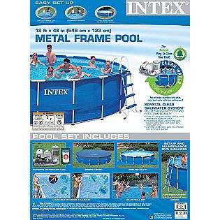 18 X 48 Metal Frame Pool Set  Intex Toys & Games Pools & Accessories 