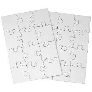 Inovart Puzzle It Blank Puzzles 12 Piece 5 1/2 x 8 1/2   24 Pieces 