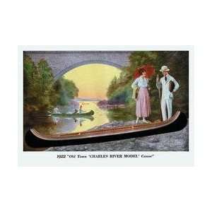 Charles River Model Canoe 12x18 Giclee on canvas