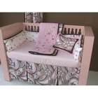 Bacati Retro Flowers 3 Piece Crib Beddding Set in Pink / Chocolate