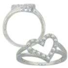 Sterling Silver 0.03 cttw Diamond Heart Ring