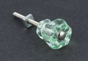  10 DEPRESSION VINTAGE STYLE 1 GREEN Glass Knobs FREE SHIPPING  