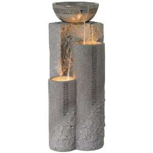   Faux Marble Bowl and Pillar Indoor Outdoor Fountain: Home Improvement