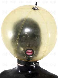 Latex/rubber/0.8mm inflatable ball hood/mask/costume/catsuit/suit 
