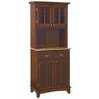 Home Styles Buffet Hutch with Natural Wood Top in Medium Cherry Finish