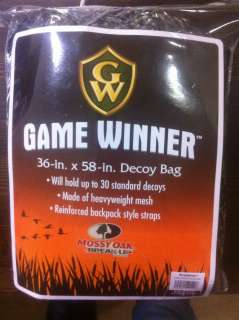 Game Winner Decoy Bag 36 X 58 holds 30 decoys  
