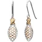   White & Rose Gold Drop Earrings   by Dahlia Classic Jewelry Collection