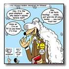   Funny Cartoon Gospel Cartoons   Wolf in Sheeps Clothing   Wall Clocks