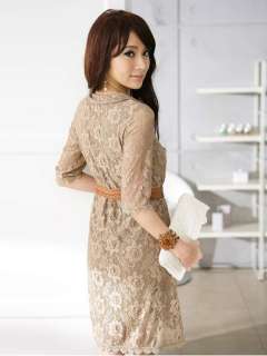 Asian Sizes XL 4XL Womens lapel 3/4 sleeve lace flower print mini 
