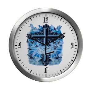   Modern Wall Clock Holy Cross Doves And Bible: Everything Else